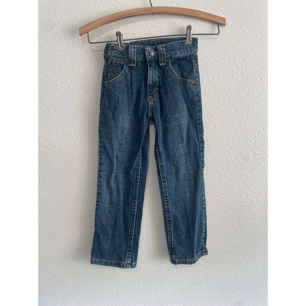 Wrangler Slim Fit Jeans Boys 5T Slim Blue EUC Adjustable Waist 5SCLWS2